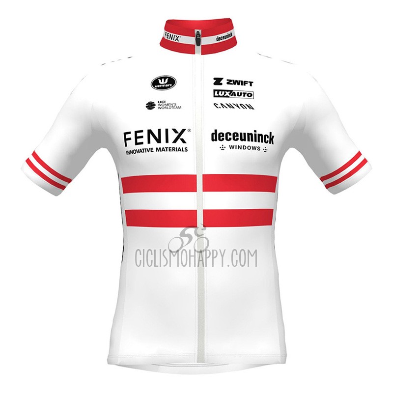 Deceuninck Quick Step Cycling Jersey Bib Short 2023 Short Sleeve White Red